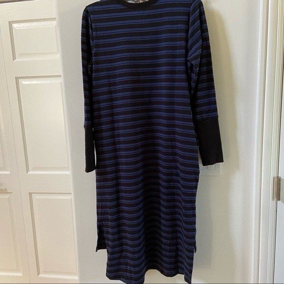 Universal Standard Rhine Crew Neck Color Block Cuff Striped Dress  4 NWT - Picture 11 of 13